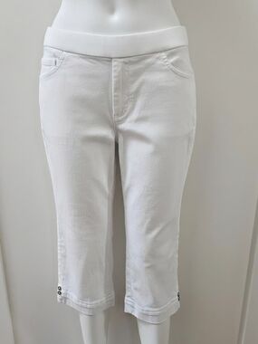 Alfred Dunner White Cropped Stretch Capri Jeans 14P